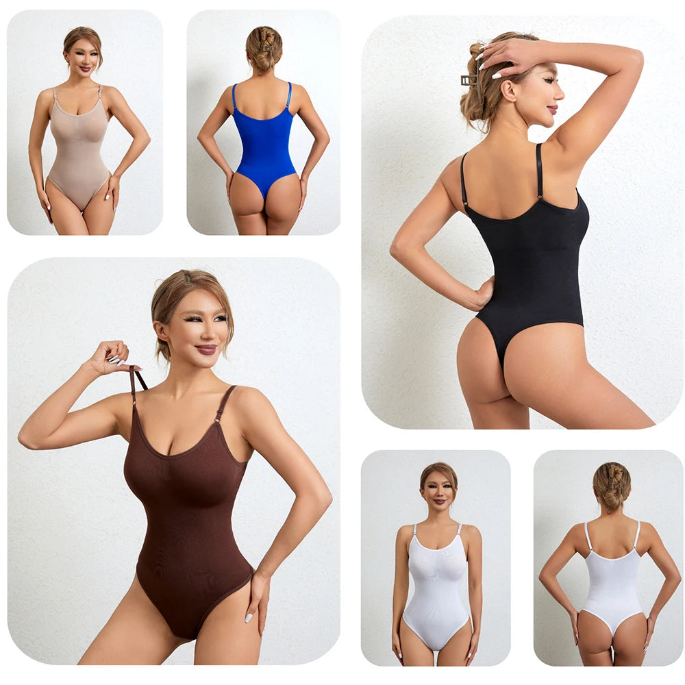 Women Thong Shapewear Bodysuit Tummy Control Slimming Body Shaper Thong Jumsuit