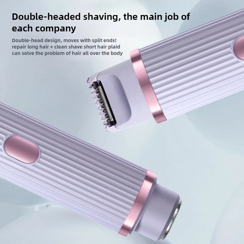 Womens Body Hair Trimmer Water Proof Skinsafe Electric Razor 2 in 1 Dual Head Bikini Hair Trimmer