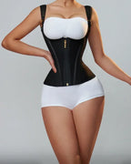 Fajas Colombianas Body Shaper Shapewear Women Vest Tops Double Compression Waist Trainer Corset Adjustable Zipper and Hook-Eyes