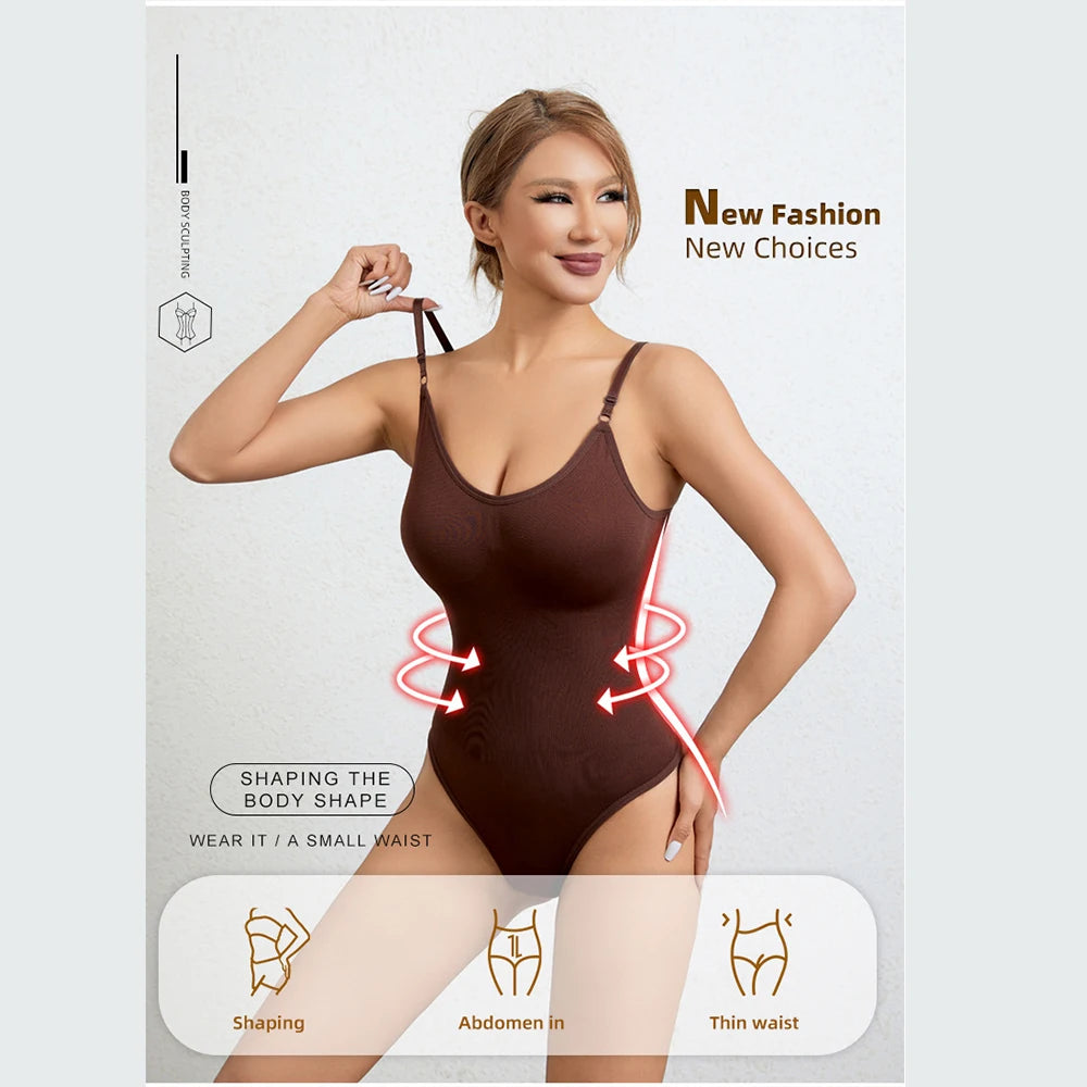 Women Thong Shapewear Bodysuit Tummy Control Slimming Body Shaper Thong Jumsuit