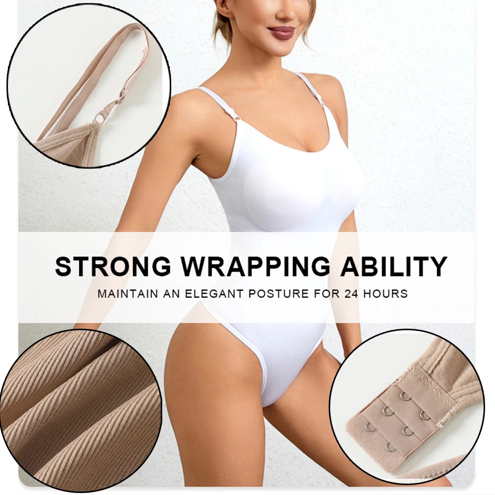 Women Thong Shapewear Bodysuit Tummy Control Slimming Body Shaper Thong Jumsuit