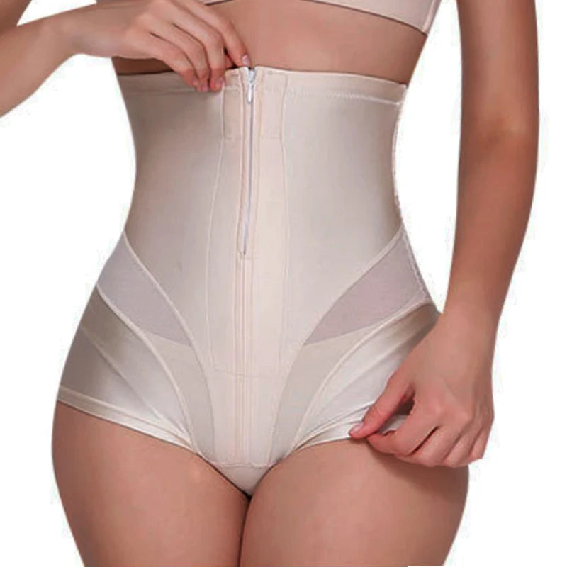 Sexy Shaperwear Women High Waist Trainer Body Shaper Tummy Slim Control Body Shape Belly Underwear Briefs Zipper Panty