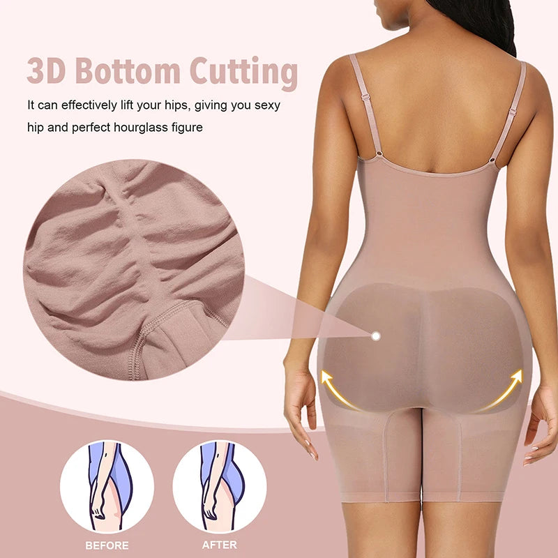 Seamless Bodysuit Compression Open Crotch Shapewear Women Push up Fajas Colombianas Corset Slimming Butt Lifter Full Body Shaper