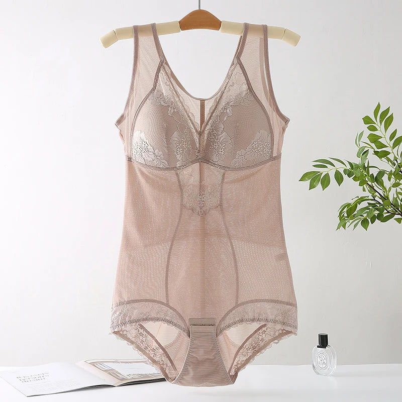 Luxury Shapewear Laced Mesh Bodysuit