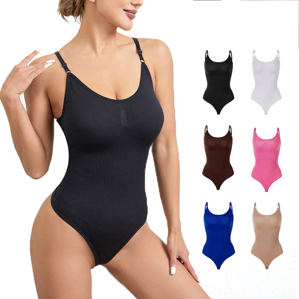 Women Thong Shapewear Bodysuit Tummy Control Slimming Body Shaper Thong Jumsuit