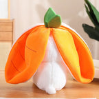 18CM Creative Carrot Strawberry Bag Transform to Rabbit Plush Toys Lovely Long Ears Bunny Stuffed Soft Doll Kawaii Kids Gifts