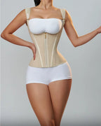 Fajas Colombianas Body Shaper Shapewear Women Vest Tops Double Compression Waist Trainer Corset Adjustable Zipper and Hook-Eyes