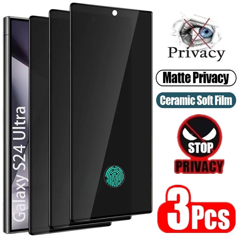 3Pcs Matte Ceramic Privacy Screen Protector for  Galaxy S21 S20 S22 S23 S24 Ultra Note 20 10 S8 S9 S10 plus anti Spy Film
